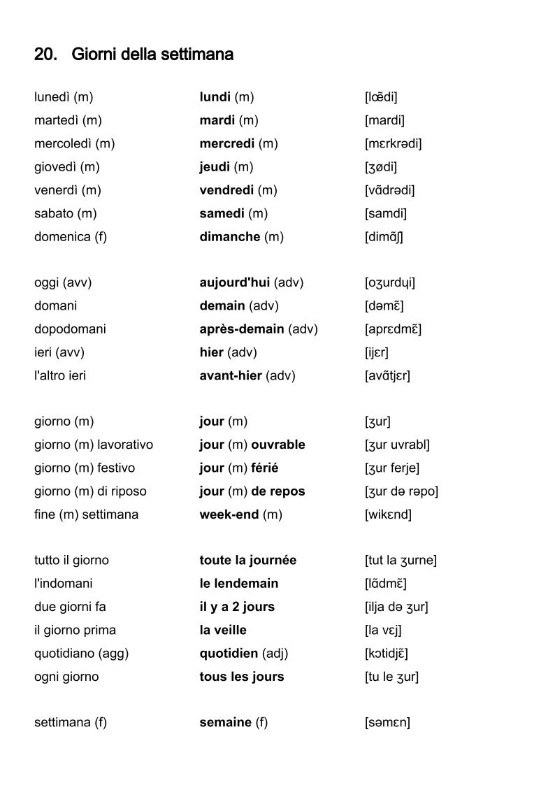 Vocabolario Italiano Francese Per Studio Autodidattico 5000 Parole 